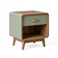 Comodino 45 x 40 x 60 cm in legno verde e marrone con cassetto stile moderno