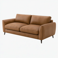 Divano 2 posti 180 cm in similpelle marrone - stile moderno con braccioli