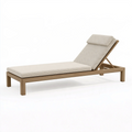 Lettino prendisole 200 x 70 cm in legno beige regolabile per esterno