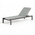 Lettino prendisole 195 x 65 cm in alluminio grigio con schienale regolabile