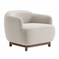 Poltrona 85 x 82 x 75 cm in tessuto beige con struttura in legno - stile moderno