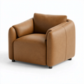 Poltrona 100 x 90 x 82 cm in similpelle marrone - imbottita moderna