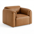Poltrona 95 x 90 x 78 cm in similpelle marrone stile moderno
