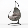 Poltrona sospesa 105 x 105 x 195 cm in metallo e rattan sintetico grigio per esterno stile moderno